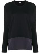 Liu Jo Contrast Panel Knit Sweater - Blue