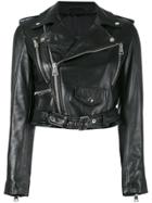 Manokhi Zipped Biker Jacket - Black