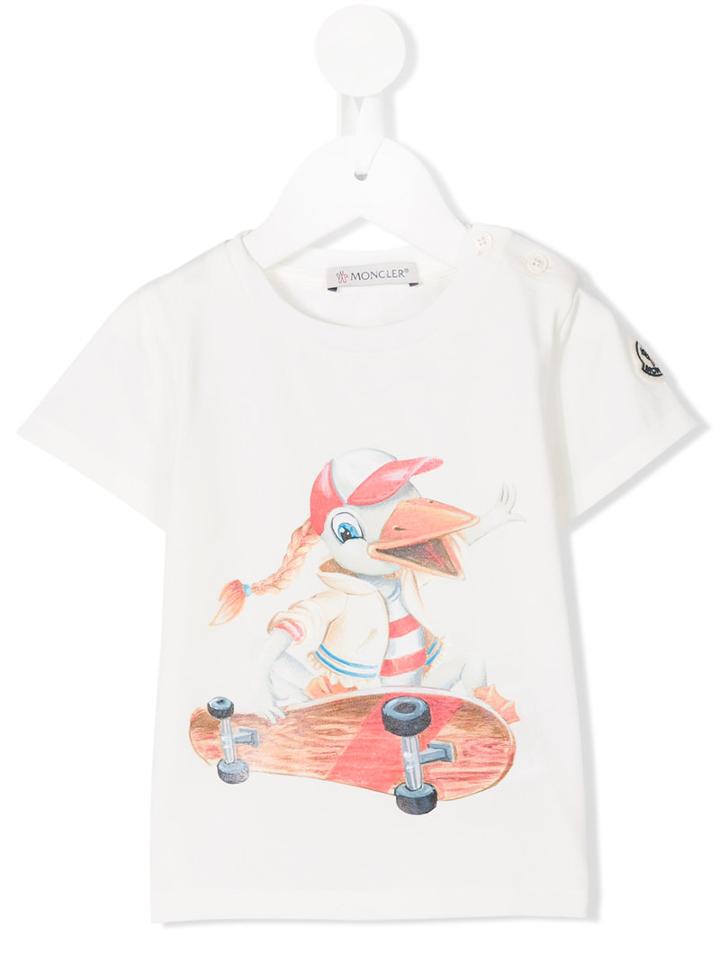 Moncler Kids Cartoon Print T-shirt, Toddler Girl's, Size: 12-18 Mth, White