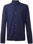 Zanone - Knitted Shirt - Men - Cotton - 52, Blue, Cotton