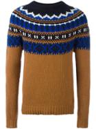 Moncler Fair Isle Knit Sweater, Men's, Size: Small, Brown, Cashmere/wool