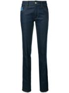 Prada Logo Patch Slim Jeans - Blue