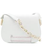 Carven Stitch Trim Shoulder Bag - White