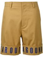 General Idea Embroidered Hem Shorts - Brown