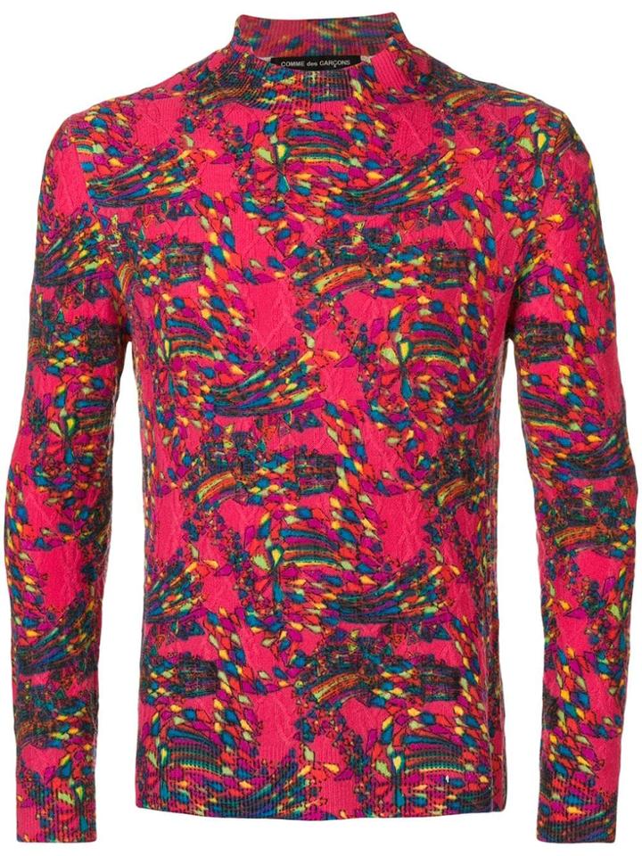 Comme Des Garçons Vintage High Neck Textured Jumper - Pink