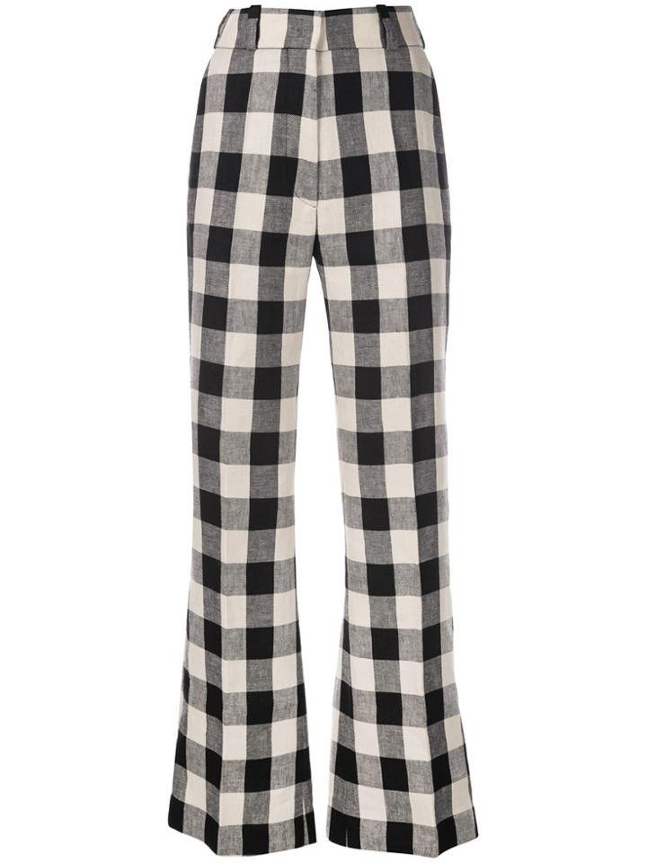 Petar Petrov Check Flared Trousers - Black