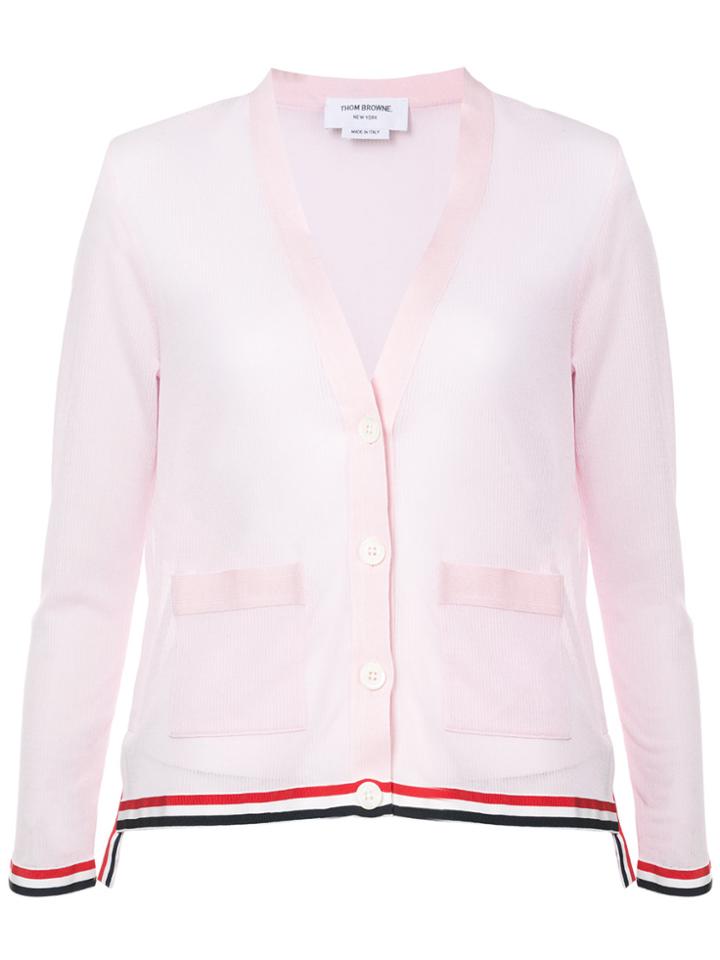 Thom Browne Patch Pockets Cardigan - Pink & Purple