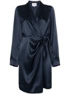 Nanushka Siwa Satin Mini Wrap Dress - Blue