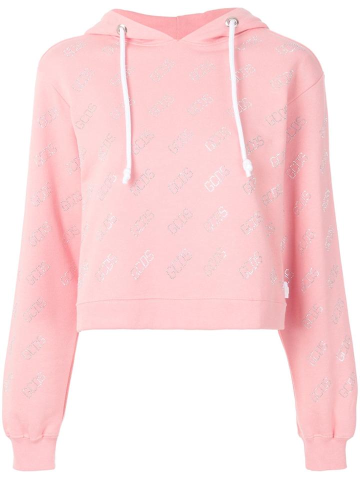 Gcds Monogram Hooded Sweatshirt - Pink