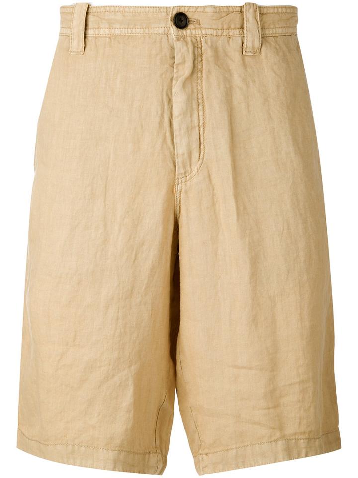 Armani Jeans - Classic Shorts - Men - Linen/flax - 46, Nude/neutrals, Linen/flax