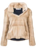 Oscar De La Renta Zipped Neck Sweatshirt - Nude & Neutrals