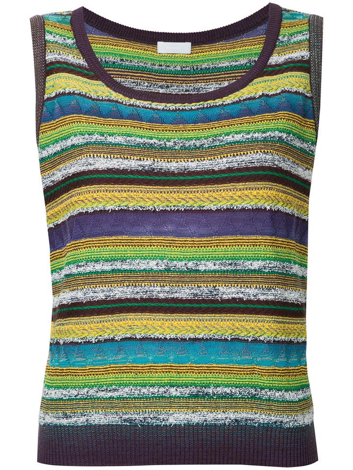 Estnation - Knit Striped Top - Women - Cotton - 38, Cotton