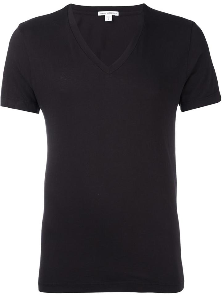 James Perse V-neck T-shirt, Men's, Size: 1, Brown, Cotton