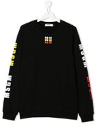 Msgm Kids Teen Triple Logo Print Sweatshirt - Black