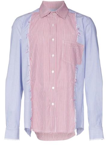 Nounion Multi Panel Cotton Shirt - Red/blue