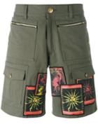 Fausto Puglisi Sun Patch Cargo Shorts, Men's, Size: 50, Green, Cotton/acetate/silk/spandex/elastane