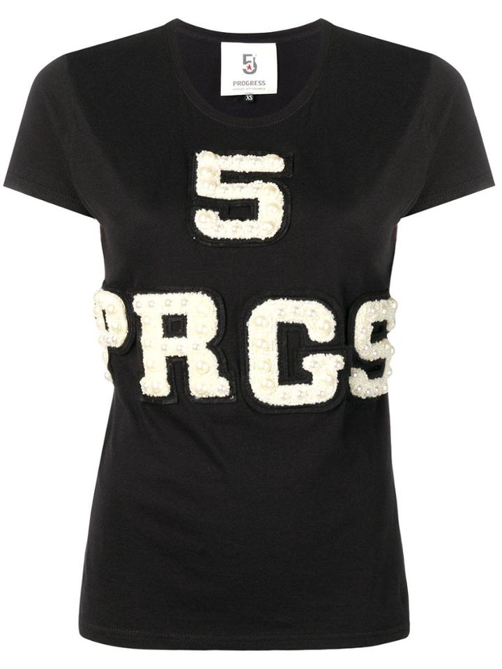 5 Progress Textured Logo T-shirt - Black