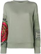 Mr & Mrs Italy Embroidered Sleeve Sweatshirt - Green