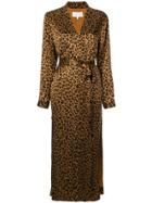 Michelle Mason Leopard Print Robe - Brown