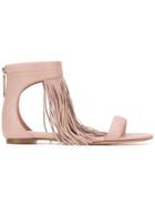 Alexander Mcqueen Fringed Flat Sandals - Pink