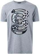 Markus Lupfer Snake Skeleton Print T-shirt, Men's, Size: L, Grey, Cotton