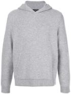 Vince Fine Knit Pullover Hoodie - Grey