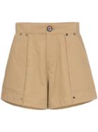 Chloé High-waisted Flared Shorts - Brown