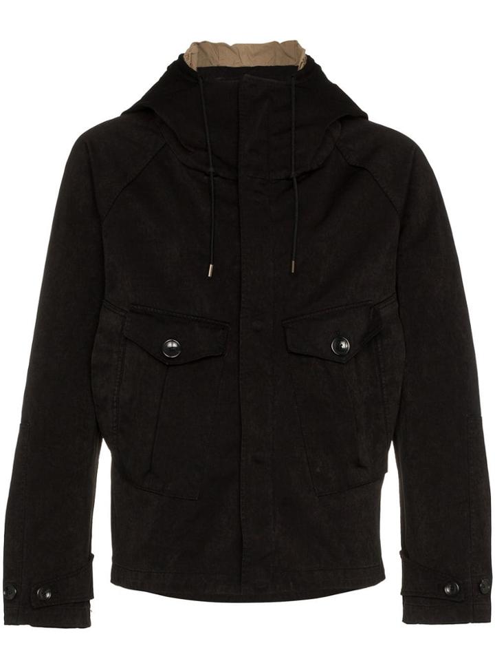 Ten C Tempest Button Embellished Anorak Jacket - Black
