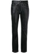Mm6 Maison Margiela Slim-fit Leather Trousers - Black