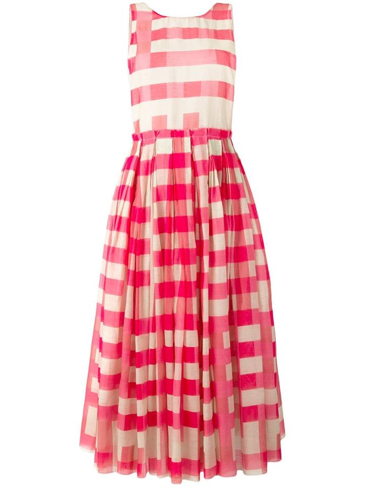 Sara Lanzi Vichy Pinafore Dress - Pink