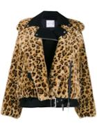 Sacai Leopard Faux-fur Jacket - Yellow