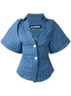 Jacquemus - Checked Button Front Shirt - Women - Cotton/linen/flax - 40, Grey, Cotton/linen/flax