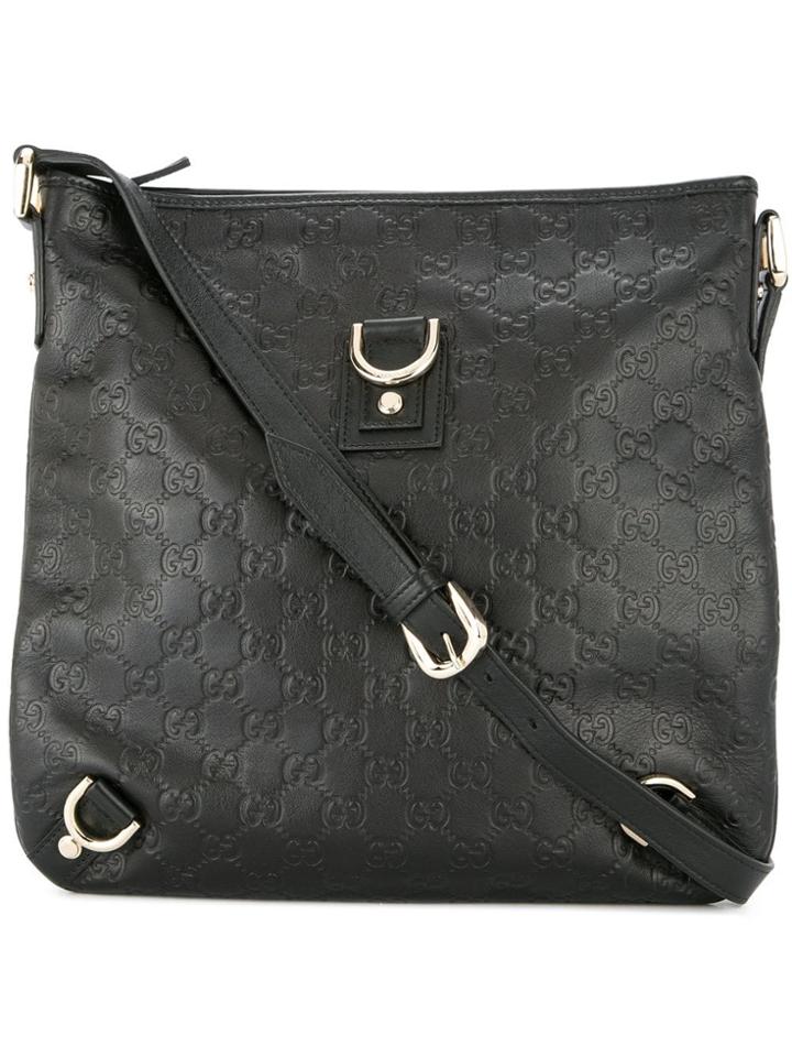 Gucci Vintage Gg Pattern Cross Body Shoulder Bag - Black
