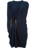 Lanvin Draped Dress, Women's, Size: 38, Blue, Viscose/spandex/elastane/brass