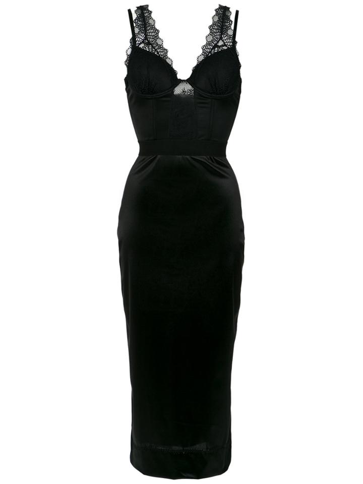 À La Garçonne Lingerie Midi Dress - Black