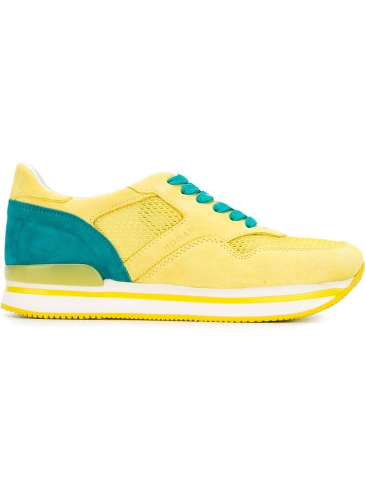 Hogan Lace-up Sneakers, Women's, Size: 37, Yellow/orange, Suede/polyamide/rubber