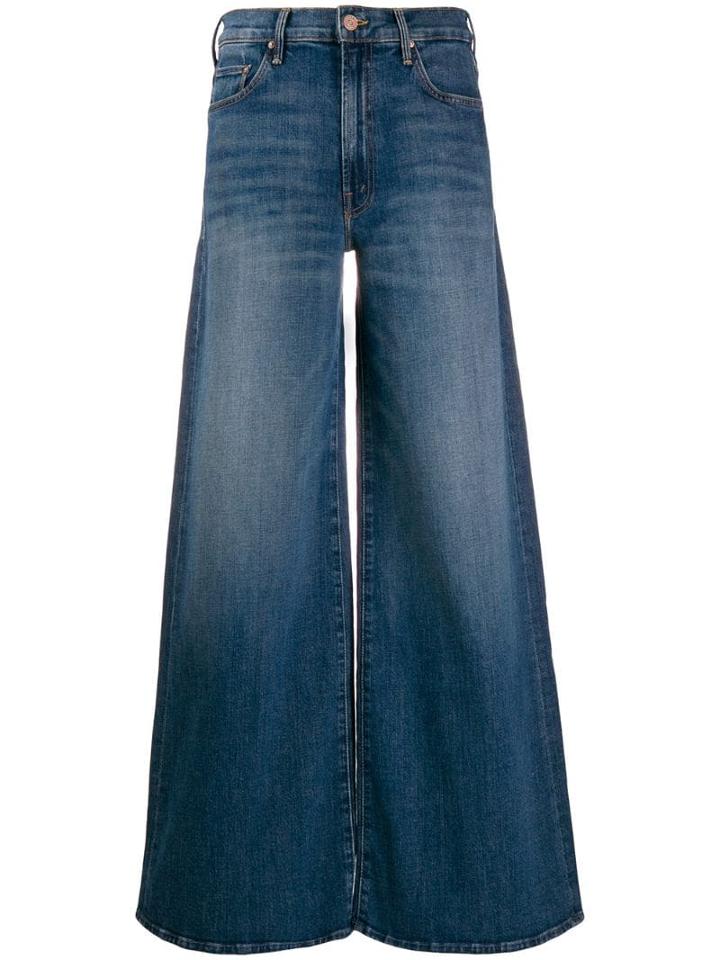 Mother High Waisted Wide Leg Jeans - Blue