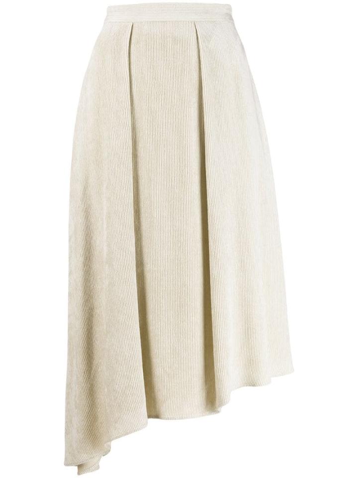 Isabel Marant Asymmetric Corduroy Skirt - Neutrals