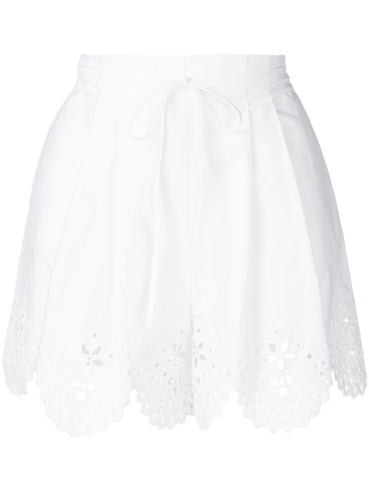 Ermanno Scervino High Waisted Guipure Shorts - White