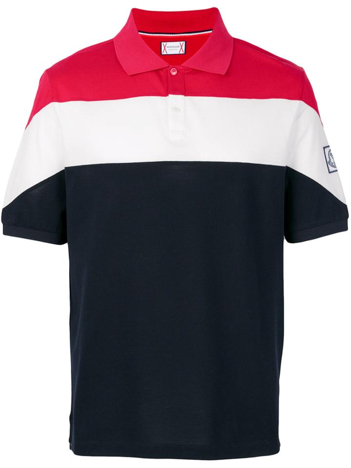 Moncler Gamme Bleu Striped Polo Shirt - Multicolour