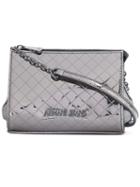 Armani Jeans - Metallic (grey) Logo Shoulder Bag - Women - Polyurethane - One Size, Polyurethane