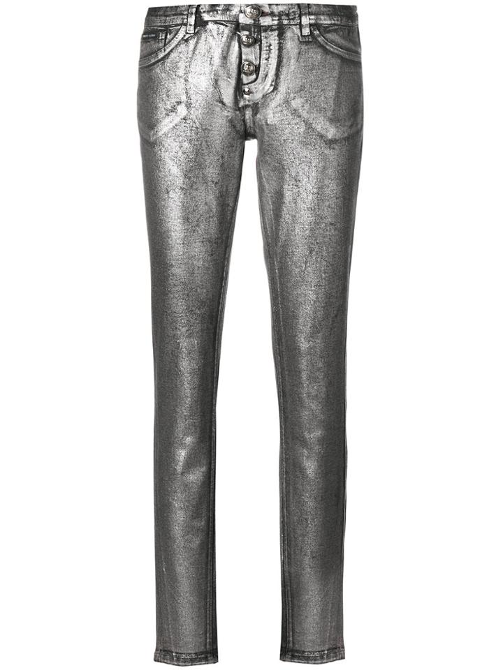 Philipp Plein Slim Fit Trousers - Metallic