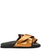 Nº21 Twist Detail Metallic Slides - Gold