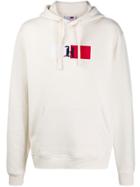 Tommy Hilfiger Embroidered Logo Flag Hoodie - Neutrals