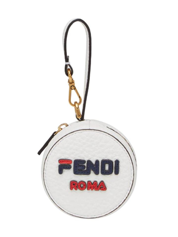Fendi Fendimania Logo Help Bag Charm - White