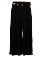 Drome Belted Cropped Trousers, Women's, Size: Medium, Black, Leather