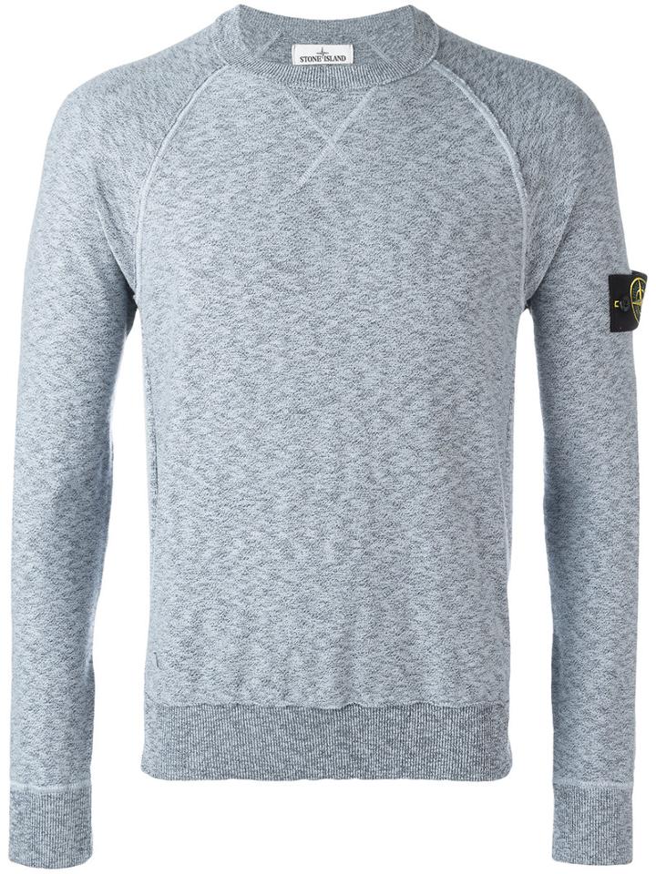 Stone Island Slim-fit Jumper, Size: Xxl, Grey, Cotton/polyamide