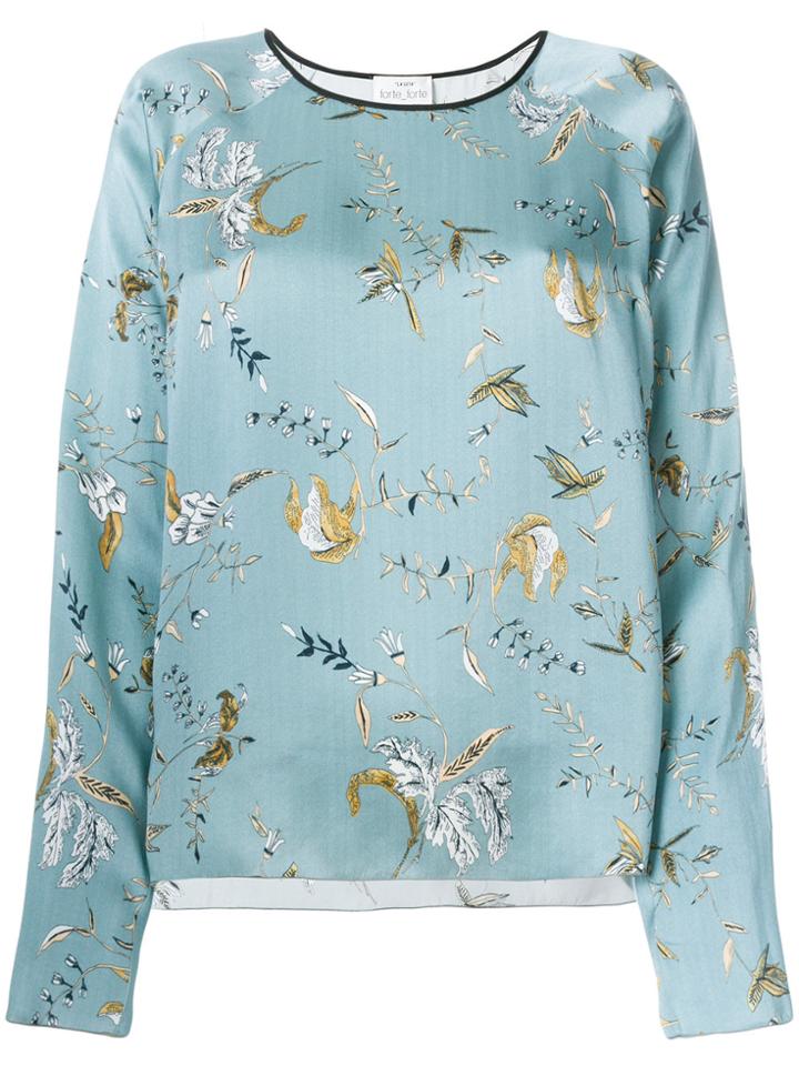 Forte Forte Floral Printed Top - Blue