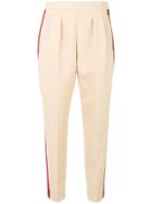 Maison Margiela Tapered Trousers With Side Stripe - Nude & Neutrals