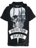 Philipp Plein - Printed Short Sleeved Hoodie - Men - Cotton/polyester - M, Black, Cotton/polyester